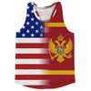American Flag And Montenegro Flag Combination Running Racerback Singlet Track Tank Top by Tribe Lacrosse
