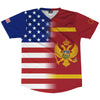 American Flag And Montenegro Flag Combination Soccer Jersey Made In USA by Tribe Lacrosse