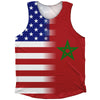 American Flag And Morocco Flag Combination Athletic Tank Top by Tribe Lacrosse