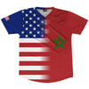 American Flag And Morocco Flag Combination Soccer Jersey Made In USA by Tribe Lacrosse