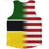 American Flag And Mozambique Flag Combination Athletic Tank Top