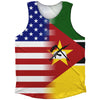 American Flag And Mozambique Flag Combination Athletic Tank Top by Tribe Lacrosse