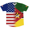 American Flag And Mozambique Flag Combination Soccer Jersey Made In USA by Tribe Lacrosse