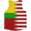 American Flag And Myanmar Flag Combination Athletic Tank Top