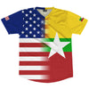 American Flag And Myanmar Flag Combination Soccer Jersey Made In USA by Tribe Lacrosse