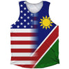 American Flag And Namibia Flag Combination Athletic Tank Top by Tribe Lacrosse