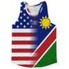 American Flag And Namibia Flag Combination Running Racerback Singlet Track Tank Top by Tribe Lacrosse