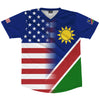 American Flag And Namibia Flag Combination Soccer Jersey Made In USA by Tribe Lacrosse