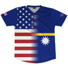 American Flag And Nauru Flag Combination Soccer Jersey Made In USA by Tribe Lacrosse