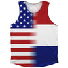 American Flag And Netherlands Flag Combination Athletic Tank Top by Tribe Lacrosse