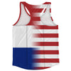 American Flag And Netherlands Flag Combination Running Racerback Singlet Track Tank Top