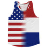 American Flag And Netherlands Flag Combination Running Racerback Singlet Track Tank Top by Tribe Lacrosse