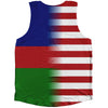 American Flag And New Caledonia Flag Combination Athletic Tank Top