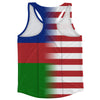 American Flag And New Caledonia Flag Combination Running Racerback Singlet Track Tank Top