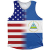 American Flag And Nicaragua Flag Combination Athletic Tank Top by Tribe Lacrosse