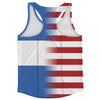 American Flag And Nicaragua Flag Combination Running Racerback Singlet Track Tank Top