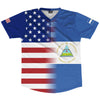 American Flag And Nicaragua Flag Combination Soccer Jersey Made In USA by Tribe Lacrosse