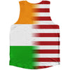 American Flag And Niger Flag Combination Athletic Tank Top