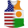 American Flag And Niger Flag Combination Athletic Tank Top by Tribe Lacrosse
