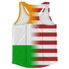 American Flag And Niger Flag Combination Running Racerback Singlet Track Tank Top