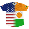 American Flag And Niger Flag Combination Soccer Jersey Made In USA by Tribe Lacrosse