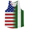 American Flag And Nigeria Flag Combination Running Racerback Singlet Track Tank Top by Tribe Lacrosse