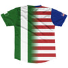 American Flag and Nigeria Flag Combination Soccer Jersey Made In USA