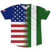 American Flag And Nigeria Flag Combination Soccer Jersey Made In USA by Tribe Lacrosse
