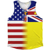 American Flag And Niue Flag Combination Athletic Tank Top by Tribe Lacrosse