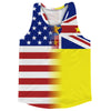 American Flag And Niue Flag Combination Running Racerback Singlet Track Tank Top by Tribe Lacrosse