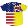American Flag And Niue Flag Combination Soccer Jersey Made In USA by Tribe Lacrosse