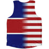 American Flag And North Korea Flag Combination Athletic Tank Top