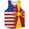 American Flag And North Macedonia Flag Combination Athletic Tank Top by Tribe Lacrosse