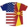 American Flag And North Macedonia Flag Combination Soccer Jersey Made In USA by Tribe Lacrosse