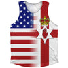 American Flag And Northern Ireland Flag Combination Athletic Tank Top by Tribe Lacrosse