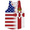 American Flag And Northern Ireland Flag Combination Running Racerback Singlet Track Tank Top by Tribe Lacrosse