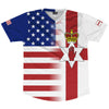 American Flag And Northern Ireland Flag Combination Soccer Jersey Made In USA by Tribe Lacrosse