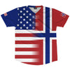 American Flag And Norway Flag Combination Soccer Jersey Made In USA by Tribe Lacrosse