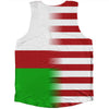 American Flag And Oman Flag Combination Athletic Tank Top