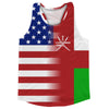 American Flag And Oman Flag Combination Running Racerback Singlet Track Tank Top by Tribe Lacrosse