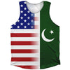 American Flag And Paistan Flag Combination Athletic Tank Top by Tribe Lacrosse