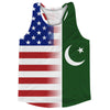 American Flag And Paistan Flag Combination Running Racerback Singlet Track Tank Top by Tribe Lacrosse