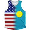 American Flag And Palau Flag Combination Athletic Tank Top by Tribe Lacrosse