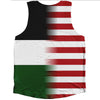 American Flag And Palestine Flag Combination Athletic Tank Top