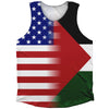 American Flag And Palestine Flag Combination Athletic Tank Top by Tribe Lacrosse