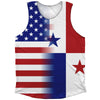 American Flag And Panama Flag Combination Athletic Tank Top by Tribe Lacrosse