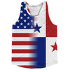 American Flag And Panama Flag Combination Running Racerback Singlet Track Tank Top by Tribe Lacrosse