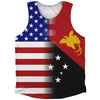American Flag And Papua New Guinea Flag Combination Athletic Tank Top by Tribe Lacrosse
