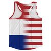 American Flag And Paraguay Flag Combination Running Racerback Singlet Track Tank Top
