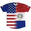 American Flag And Paraguay Flag Combination Soccer Jersey Made In USA by Tribe Lacrosse